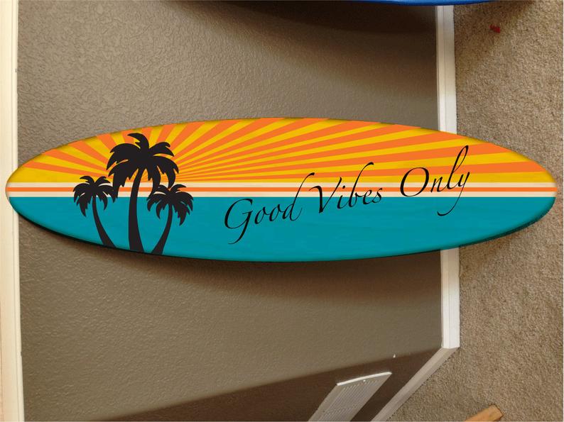 Wall hanging surf board surfboard decor hawaiian beach surfing beach decor