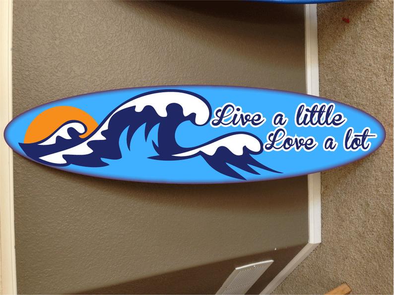 Wall hanging surf board surfboard decor hawaiian beach surfing beach decor